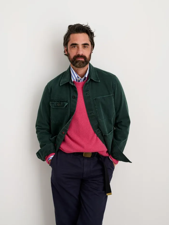 Alex Mill Jackets Coats Men Garment Dyed Work Jacket In Recycled Denim Dark Spruce