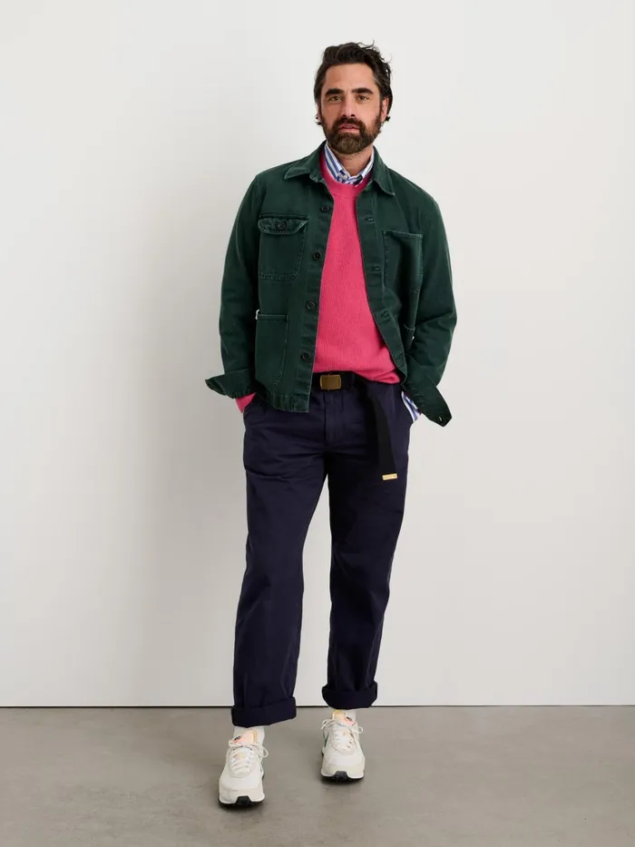 Alex Mill Jackets Coats Men Garment Dyed Work Jacket In Recycled Denim Dark Spruce