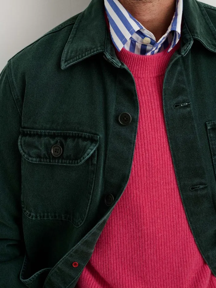 Alex Mill Jackets Coats Men Garment Dyed Work Jacket In Recycled Denim Dark Spruce
