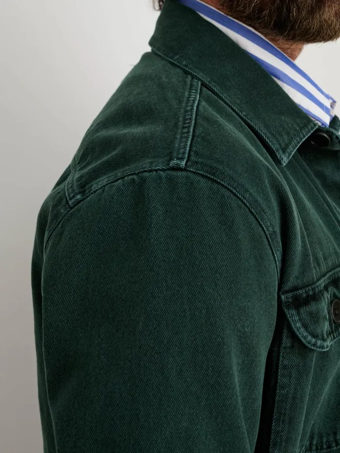 Alex Mill Jackets Coats Men Garment Dyed Work Jacket In Recycled Denim Dark Spruce