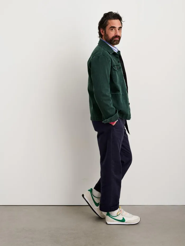 Alex Mill Jackets Coats Men Garment Dyed Work Jacket In Recycled Denim Dark Spruce