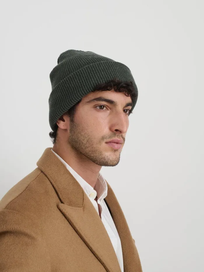 Alex Mill Men Wool Cotton Beanie Heather Olive