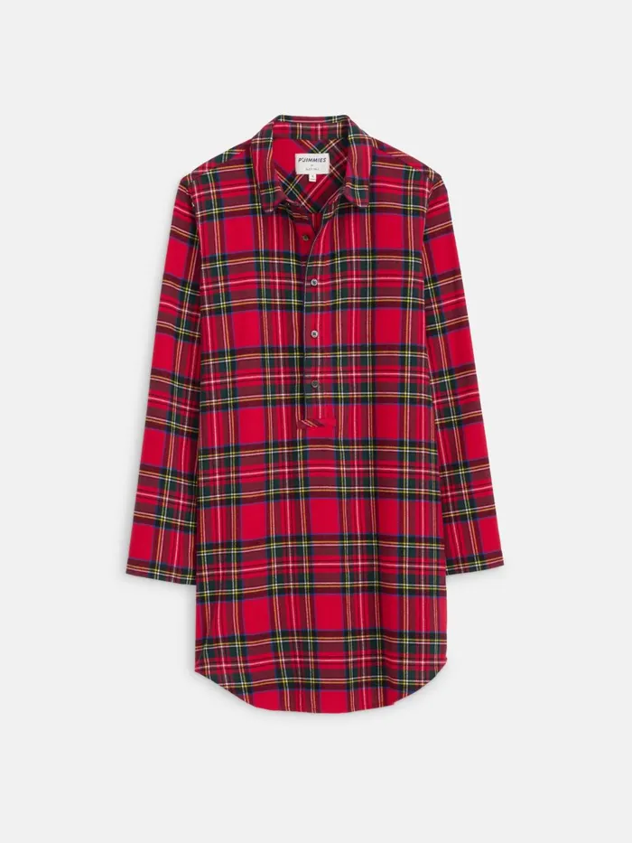 Alex Mill Pajamas Slippers Women P039jimmies Night Shirt In Flannel Red Plaid