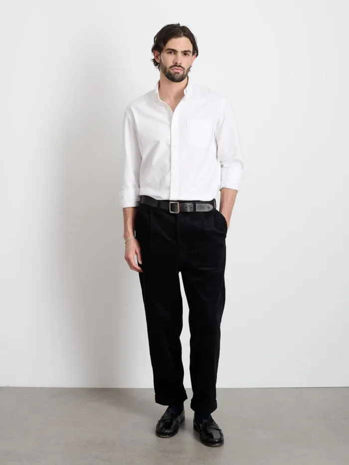 Alex Mill Pants Men Standard Pleated Pant In Corduroy Black