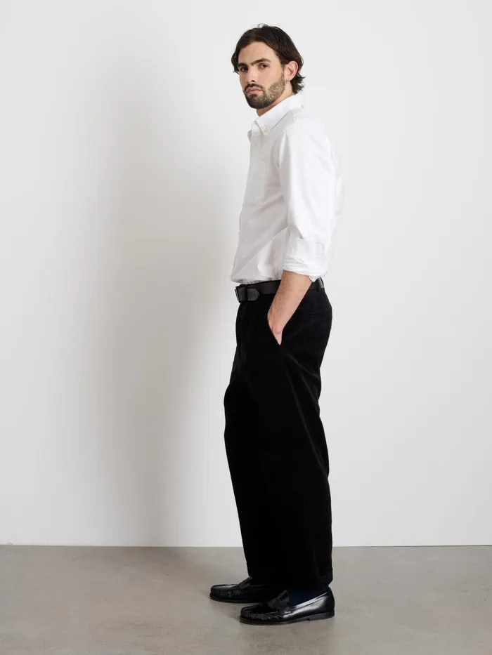 Alex Mill Pants Men Standard Pleated Pant In Corduroy Black