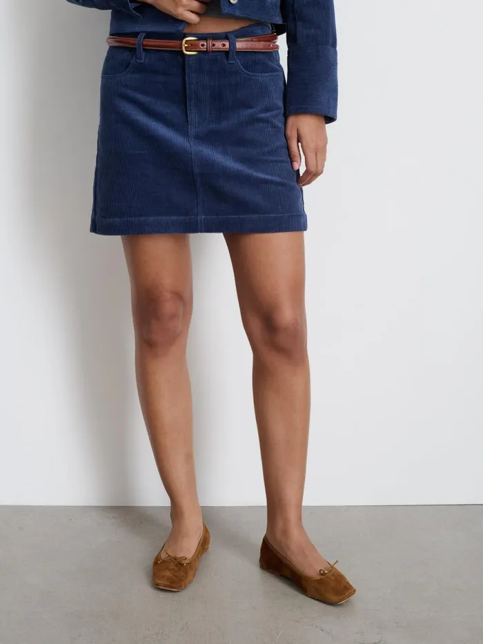 Alex Mill Set Dressing Women Camden Skirt In Corduroy Dusty Blue