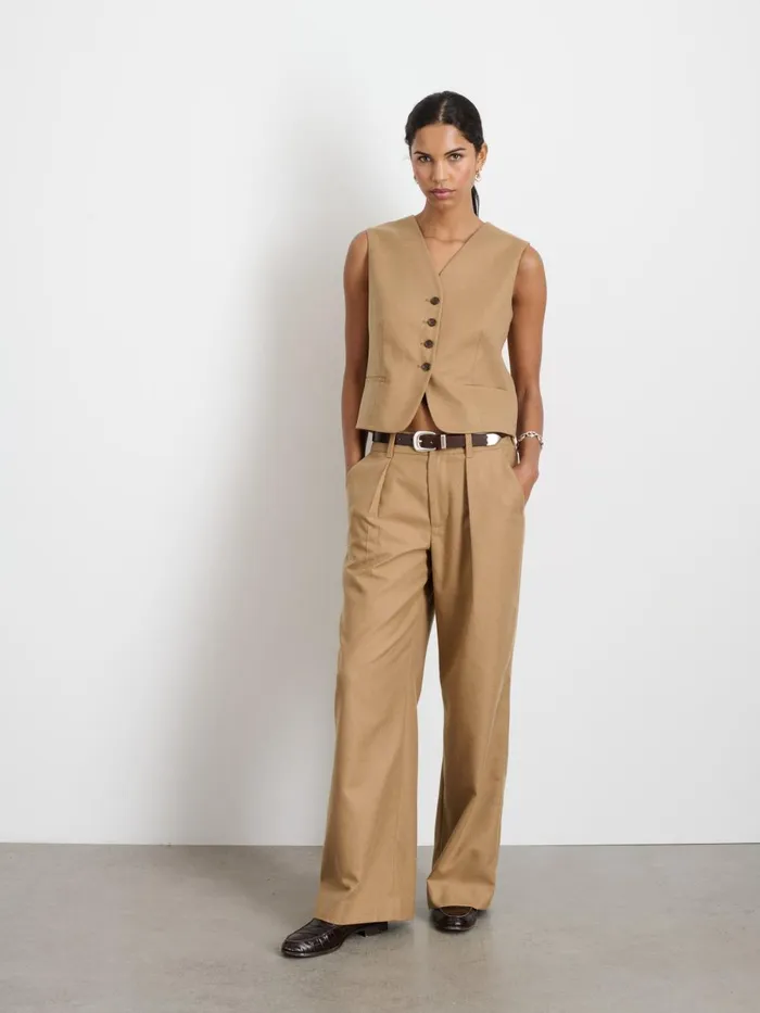 Alex Mill Set Dressing Women Soho Vest In Wool Camel Alex Mill Set Dressing Women Soho Vest In Wool Camel