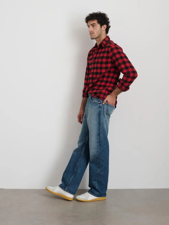 Alex Mill Shirts Men Work Shirt In Plaid Flannel Redblack Alex Mill Shirts Men Work Shirt In Plaid Flannel Redblack