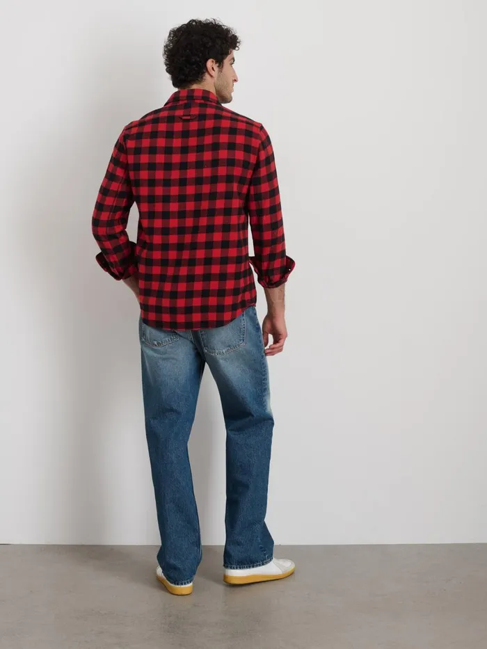 Alex Mill Shirts Men Work Shirt In Plaid Flannel Redblack Alex Mill Shirts Men Work Shirt In Plaid Flannel Redblack