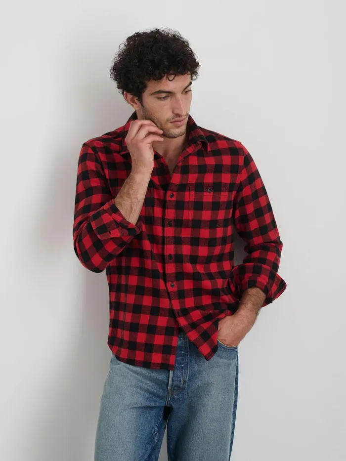 Alex Mill Shirts Men Work Shirt In Plaid Flannel Redblack Alex Mill Shirts Men Work Shirt In Plaid Flannel Redblack