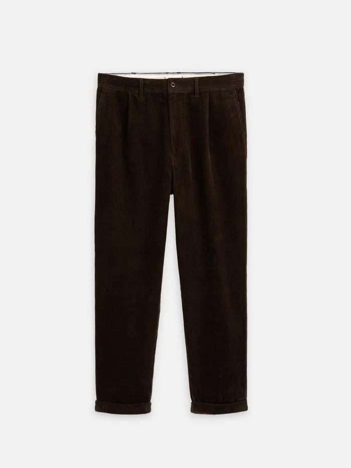 Alex Mill Suiting Blazers Men Standard Pleated Pant In Corduroy Long Inseam Chocolate