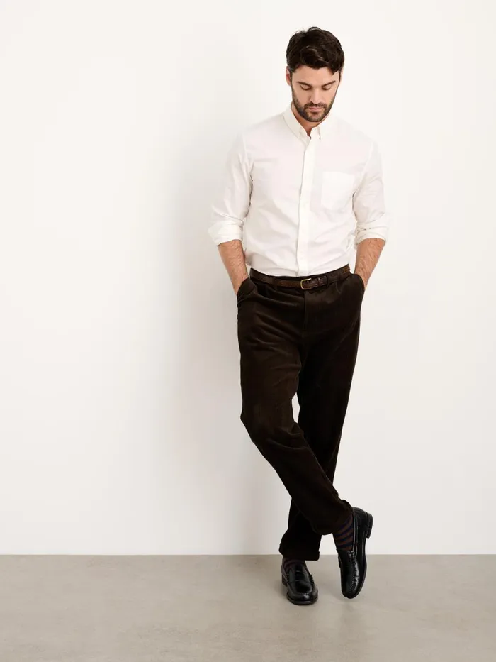 Alex Mill Suiting Blazers Men Standard Pleated Pant In Corduroy Long Inseam Chocolate