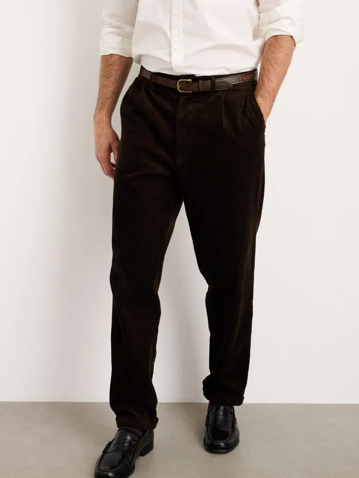 Alex Mill Suiting Blazers Men Standard Pleated Pant In Corduroy Long Inseam Chocolate