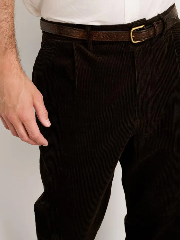 Alex Mill Suiting Blazers Men Standard Pleated Pant In Corduroy Long Inseam Chocolate