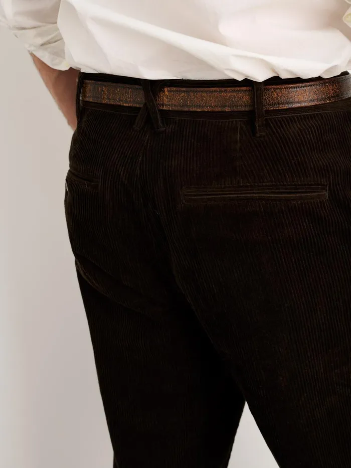 Alex Mill Suiting Blazers Men Standard Pleated Pant In Corduroy Long Inseam Chocolate