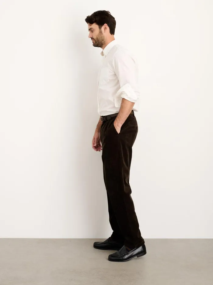 Alex Mill Suiting Blazers Men Standard Pleated Pant In Corduroy Long Inseam Chocolate