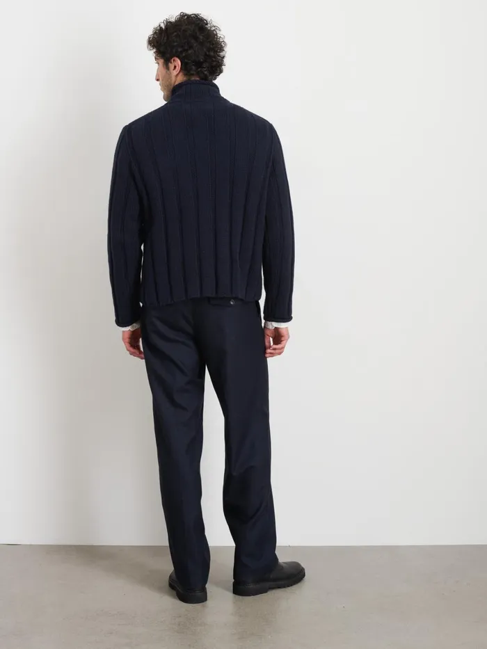 Alex Mill Sweaters Sweatshirts Men Mateo Roll Neck Sweater In Ribbed Wool Cotton Dark Navy