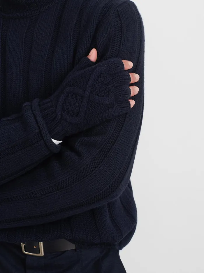 Alex Mill Sweaters Sweatshirts Men Mateo Roll Neck Sweater In Ribbed Wool Cotton Dark Navy