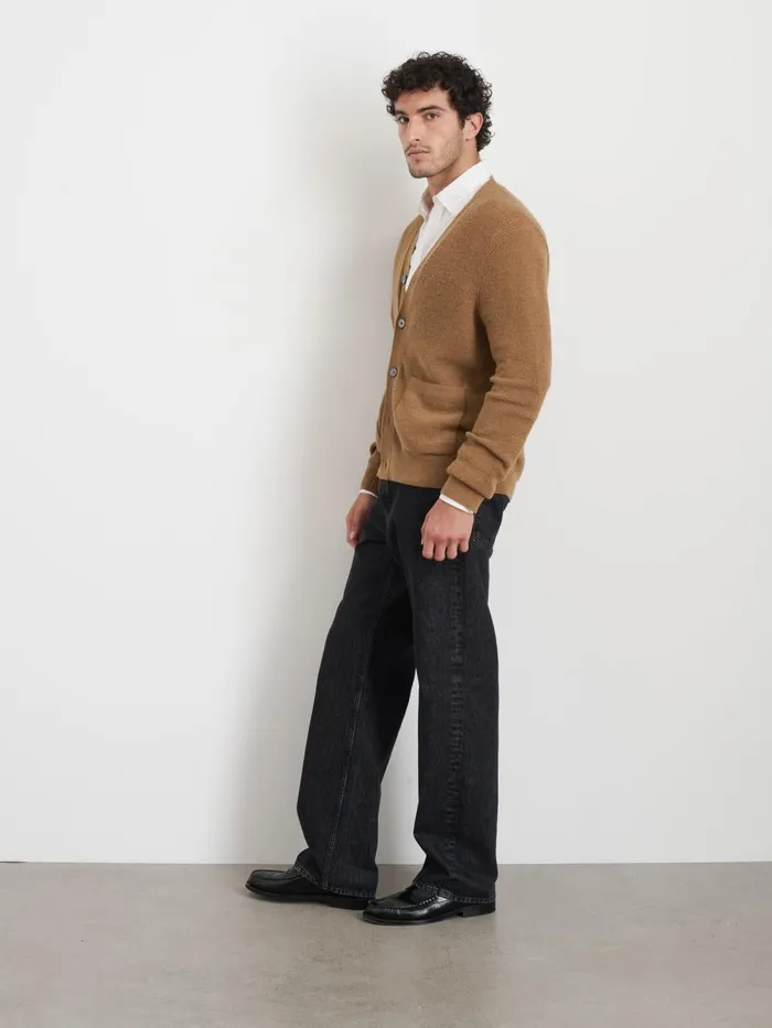 Alex Mill Sweaters Sweatshirts Men Samuel Cardigan In Wool Camel