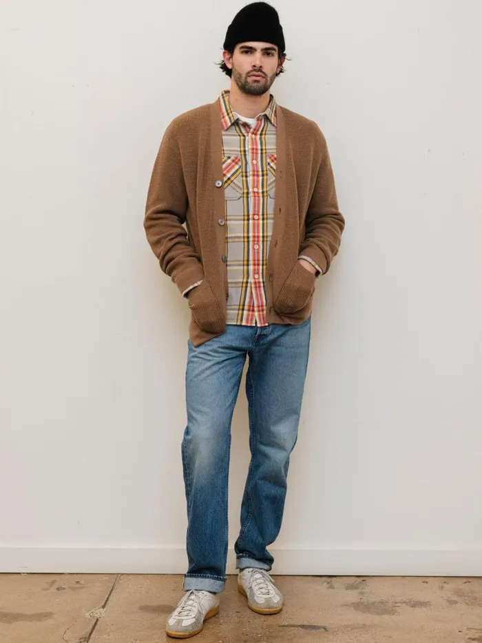 Alex Mill Sweaters Sweatshirts Men Samuel Cardigan In Wool Camel