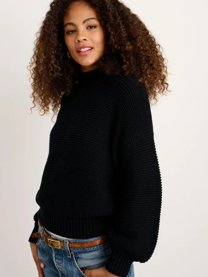 Alex Mill Sweaters Women ButtonBack Crewneck Sweater Black