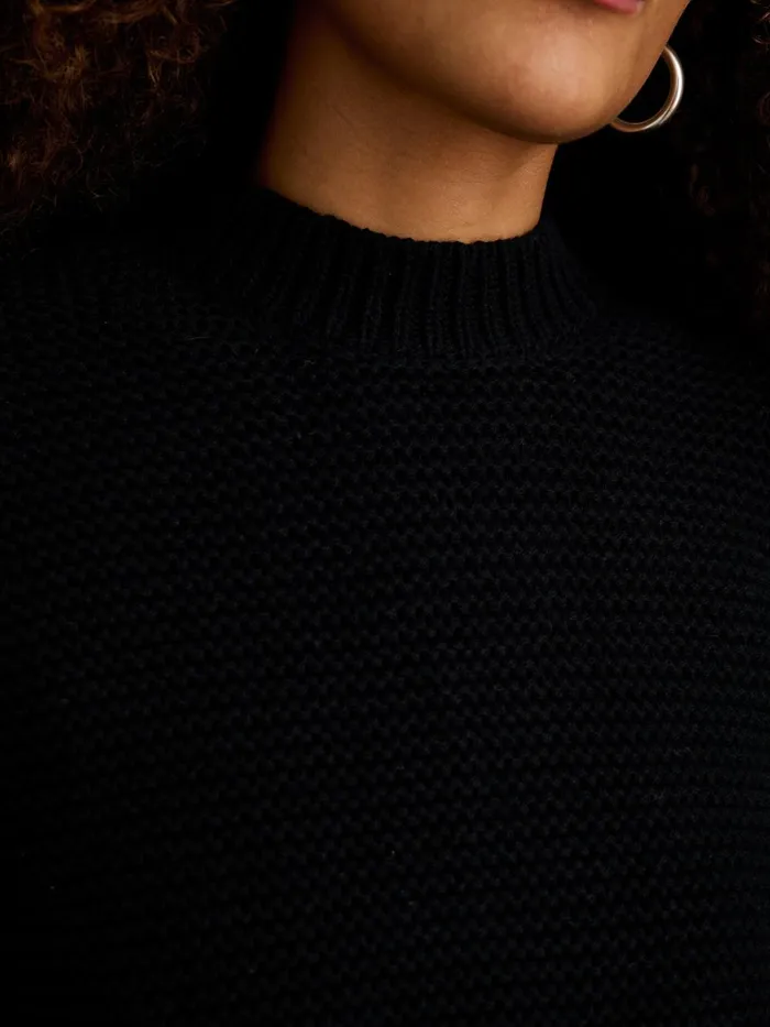 Alex Mill Sweaters Women ButtonBack Crewneck Sweater Black