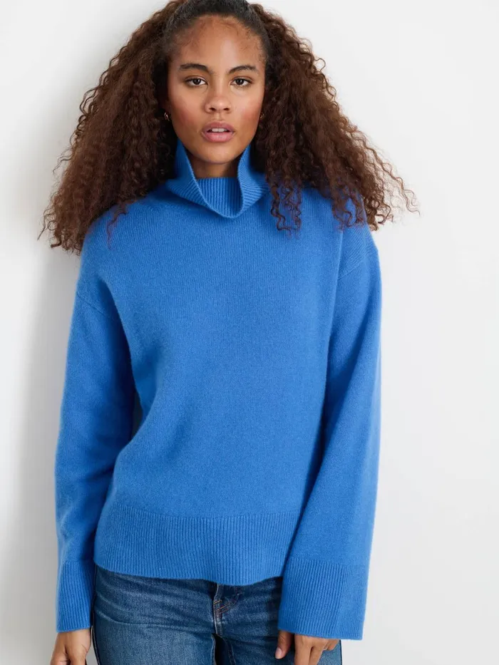 Alex Mill Sweaters Women Cecile Turtleneck In Cashmere French Blue
