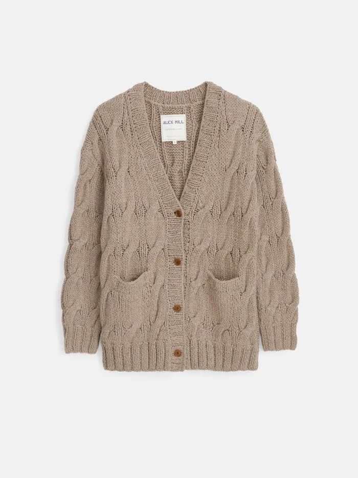 Alex Mill Sweaters Women Dayana Hand Knit Cardigan In Alpaca Heather Camel