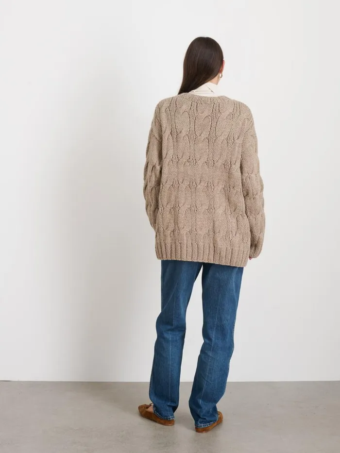 Alex Mill Sweaters Women Dayana Hand Knit Cardigan In Alpaca Heather Camel