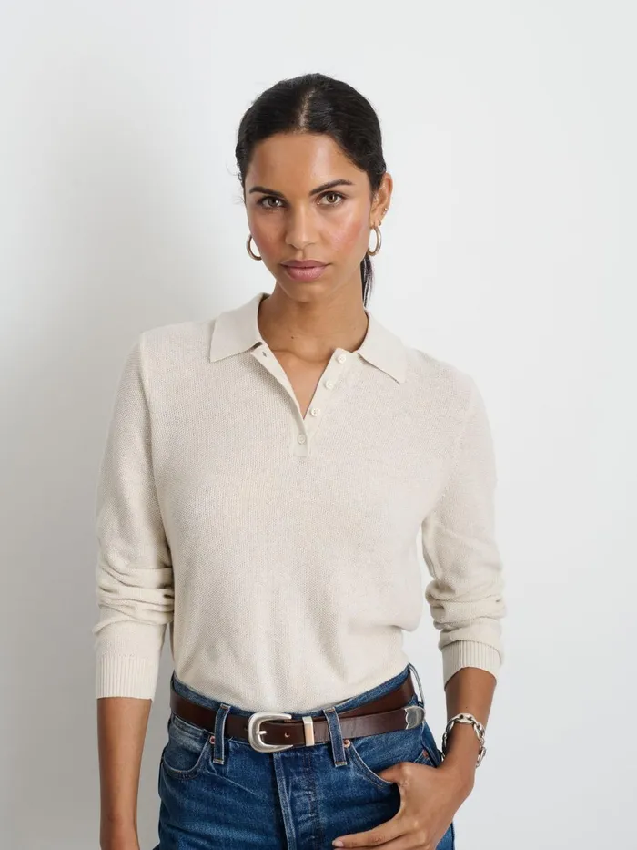 Alex Mill Sweaters Women Jac Polo Sweater Oatmeal