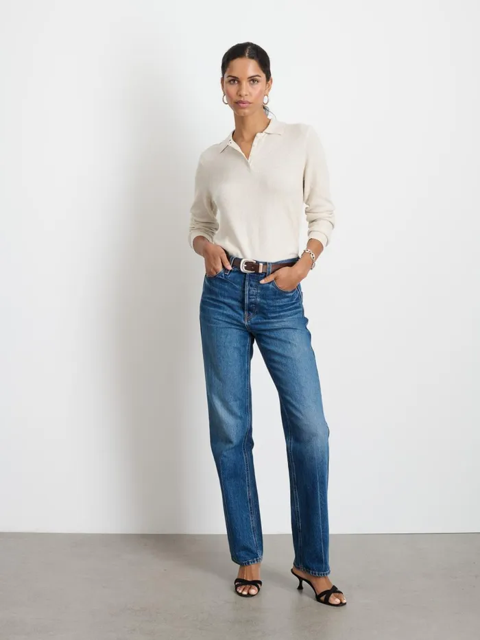 Alex Mill Sweaters Women Jac Polo Sweater Oatmeal