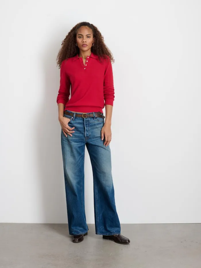 Alex Mill Sweaters Women Jac Polo Sweater Red