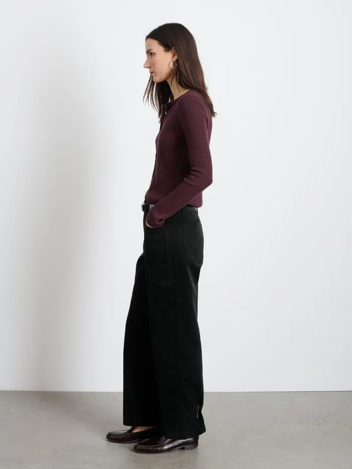 Alex Mill Sweaters Women Kristin Ribbed Cardigan Mahogany
