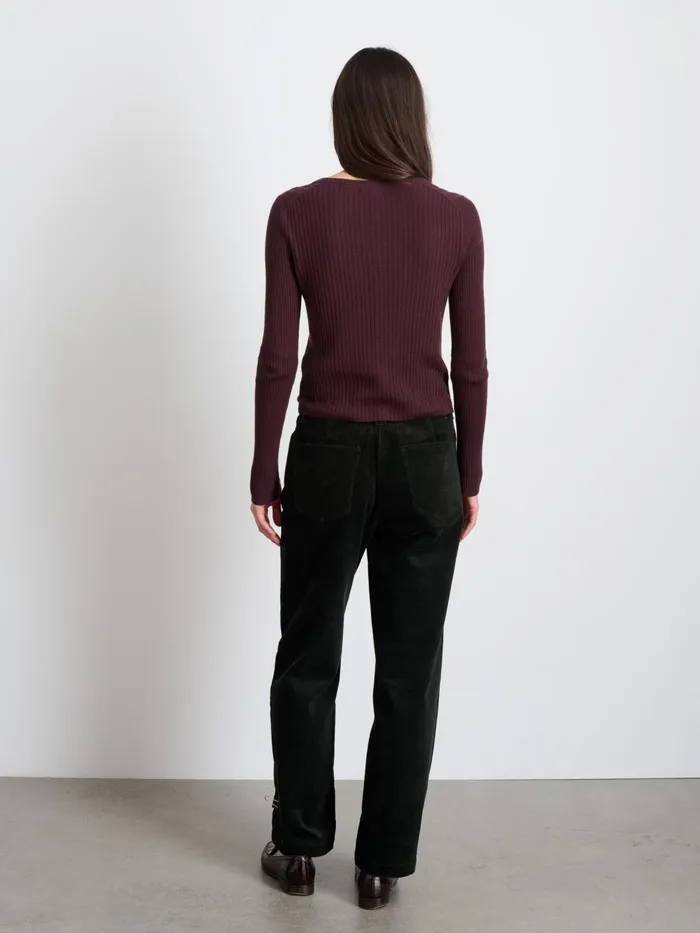 Alex Mill Sweaters Women Kristin Ribbed Cardigan Mahogany
