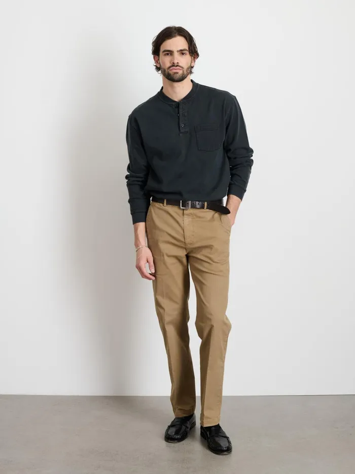 Alex Mill Tees Polos Men Alan Henley In Heavyweight Cotton Washed Black