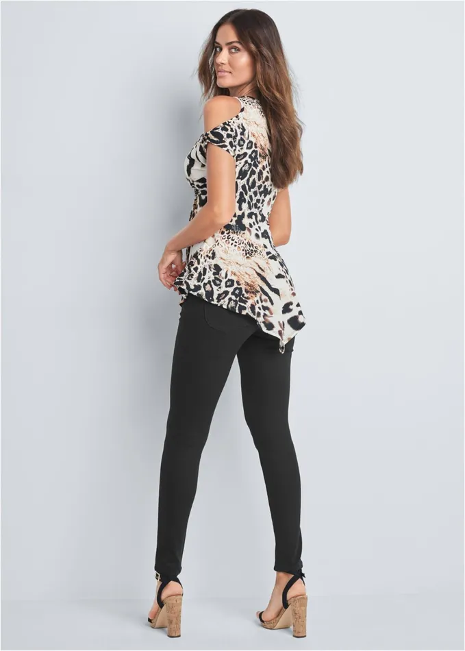 ANIMAL PRINT TOP Brown Multi Women VENUS Night Out Tops