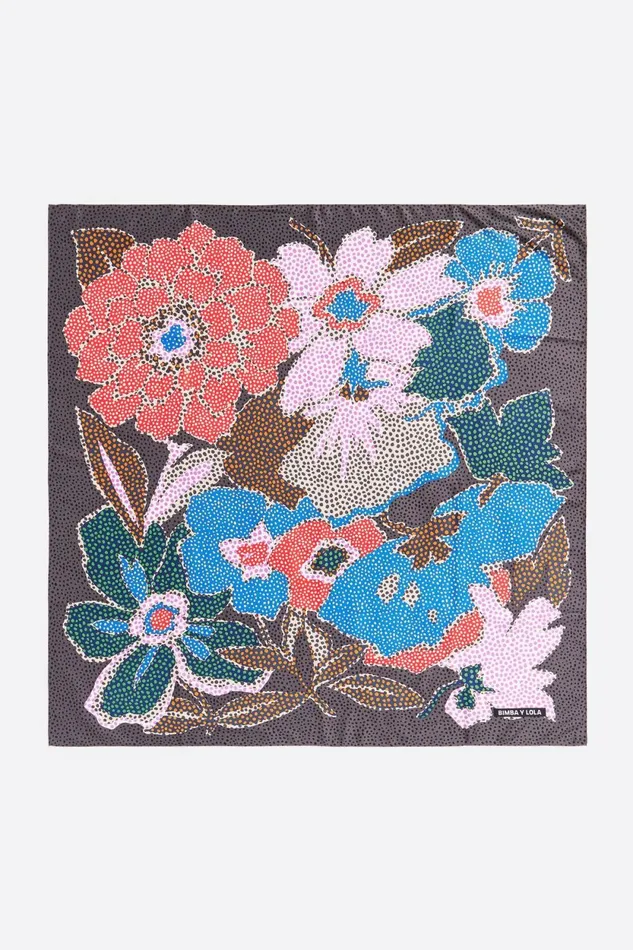 Anthracite XL Floral Dots Print Scarf Anthracite Women Bimba Y Lola Scarves