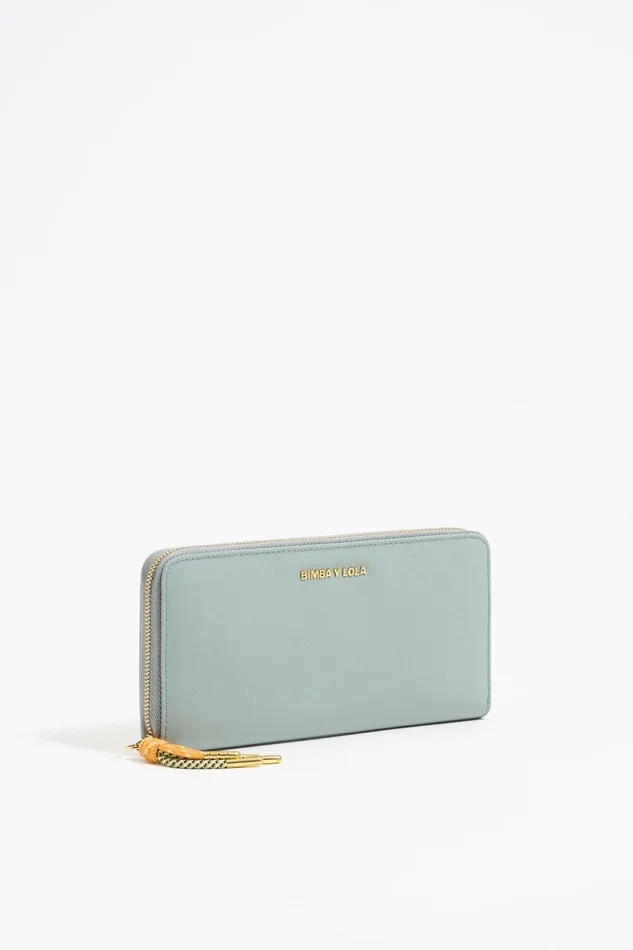 Aquamarine Horizontal Nylon Wallet Lake Green Women Bimba Y Lola Billfolds
