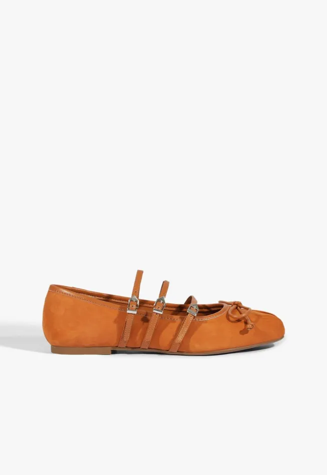 Arissa Strap Ballet Flat Brown Women Schutz Shoes Ballerinas