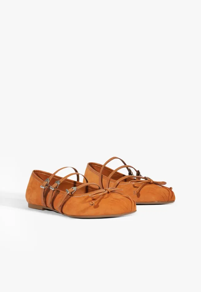 Arissa Strap Ballet Flat Brown Women Schutz Shoes Ballerinas