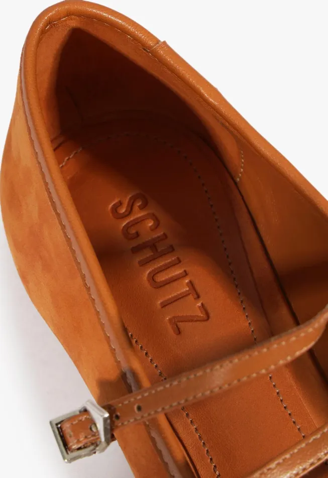 Arissa Strap Ballet Flat Brown Women Schutz Shoes Ballerinas