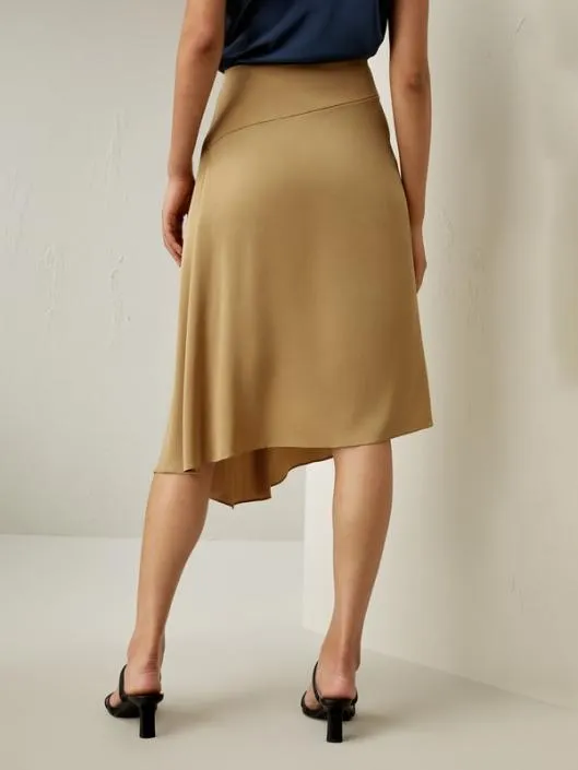 Asymmetrical Silk Skirt In Taffy Women Lilysilk Bottoms
