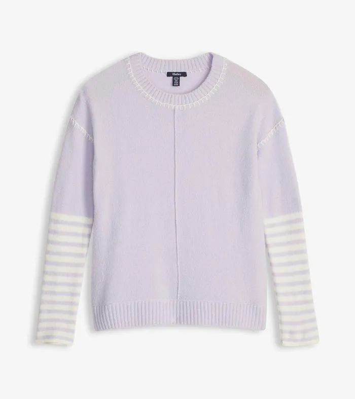 Avery Sweater 8211 Lilac Stripes Hatley