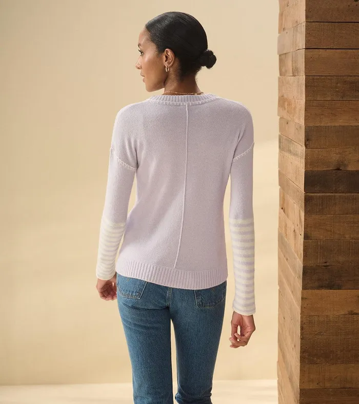 Avery Sweater 8211 Lilac Stripes Hatley