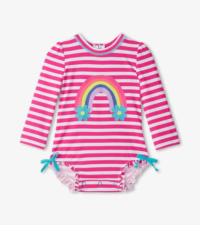 Baby Girls Candy Stripes Rashguard Swimsuit Hatley