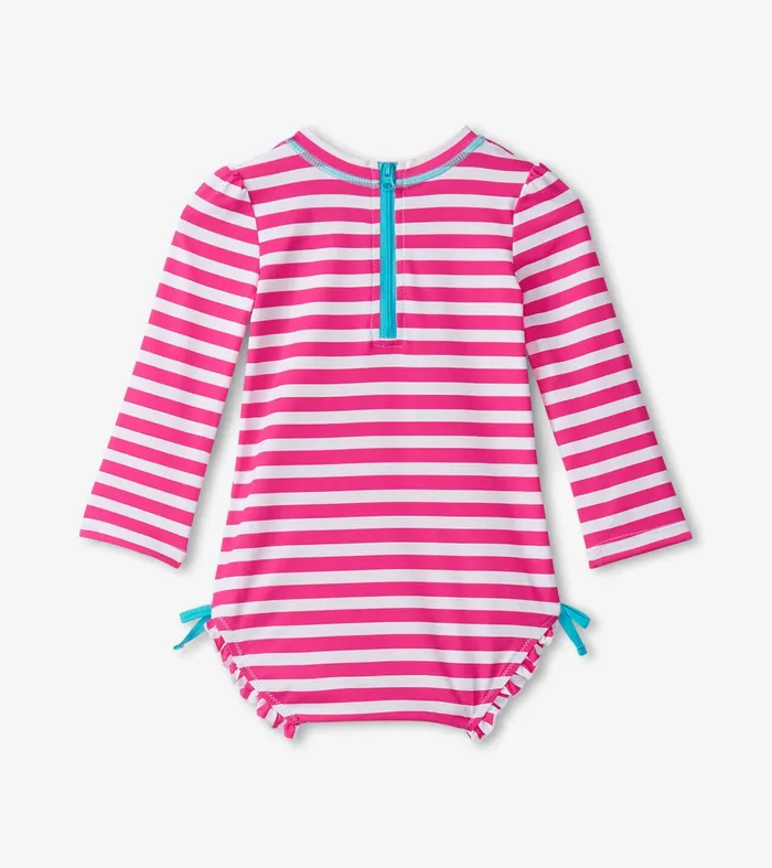 Baby Girls Candy Stripes Rashguard Swimsuit Hatley