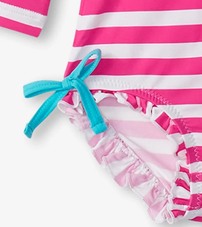 Baby Girls Candy Stripes Rashguard Swimsuit Hatley