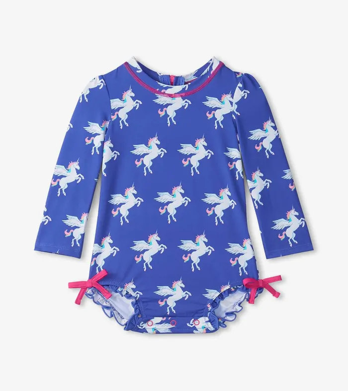 Baby Girls Dazzling Unicorn Rashguard Swimsuit Hatley