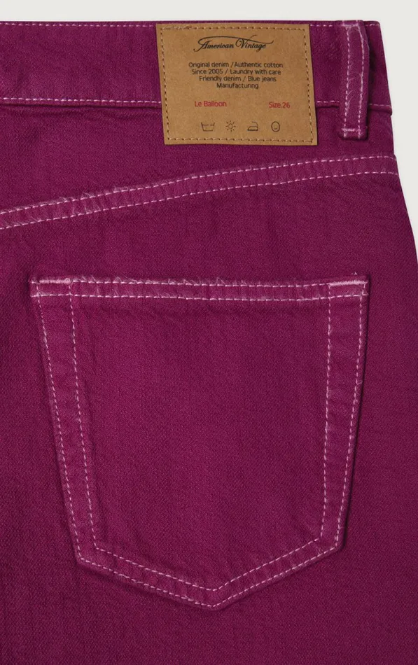 Balloon Jeans Nyolow Overdyed Fuchsia Women American Vintage Jeans Balloon Jeans Nyolow Overdyed Fuchsia Women American Vintage Jeans