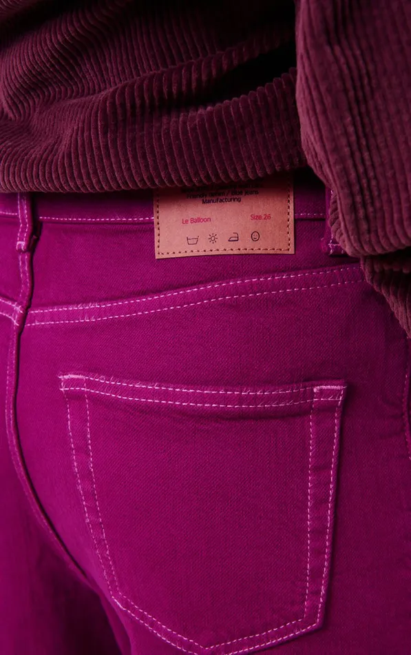 Balloon Jeans Nyolow Overdyed Fuchsia Women American Vintage Jeans Balloon Jeans Nyolow Overdyed Fuchsia Women American Vintage Jeans